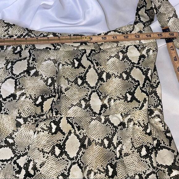 Zara Basic skirt snake/python print fit flare tie waisted skirt mini size M - Picture 11 of 16